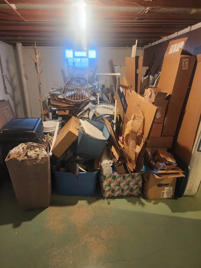 Roll-off dumpster container at job site for 4 Yard Dumpster Rental in Princeton